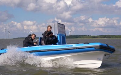 Electric RIB time trial race with efficiency in mind